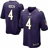 Nike Men & Women & Youth Ravens #4 Sam Koch Purple Team Color Game Jersey,baseball caps,new era cap wholesale,wholesale hats